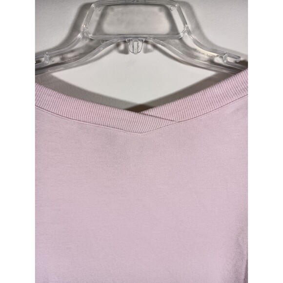 Athleta Coaster Luxe V-Neck Sweatshirt Sweater Thumbholes Pink Womens Size XL - Picture 7 of 12